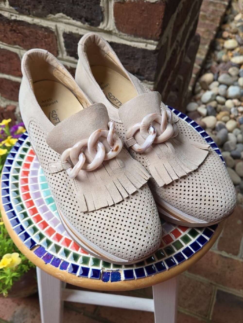 SoftWaves Cadie Tassel Camel Loafer Suede - Picture 12 of 13